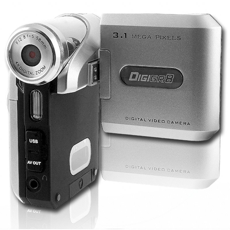Digital Camcorder, 3.1MP CMOS, 1.5-inch Screen, MMC SD slot