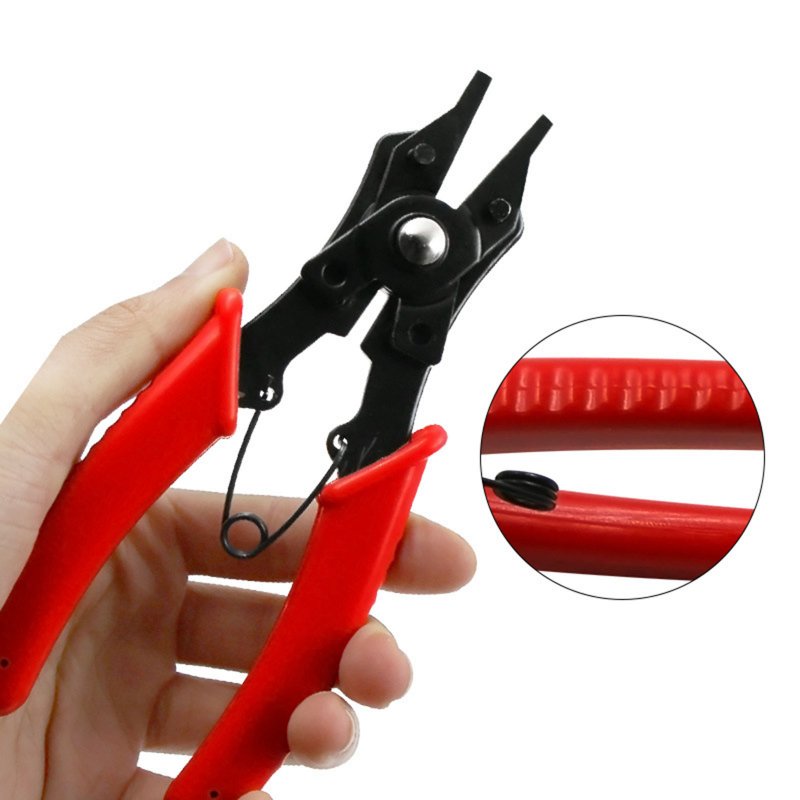 4-in-1 Multifunctional Snap-Ring Pliers Multi Crimp Tool Ring Remover Retaining Circlip Pliers Yellow
