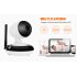 Wi fi IP camera with 1 3 inch CMOS Sensor and night vision up to 10 meters that records HD 720p images night or day 