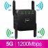 WiFi Amplifier 5G 1200Mbps  WiFi Router 2 External Antenna Wifi Range Amplifier 0Mbps black European regulations