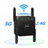 WiFi Amplifier 5G 1200Mbps  WiFi Router 2 External Antenna Wifi Range Amplifier 0Mbps black British regulations