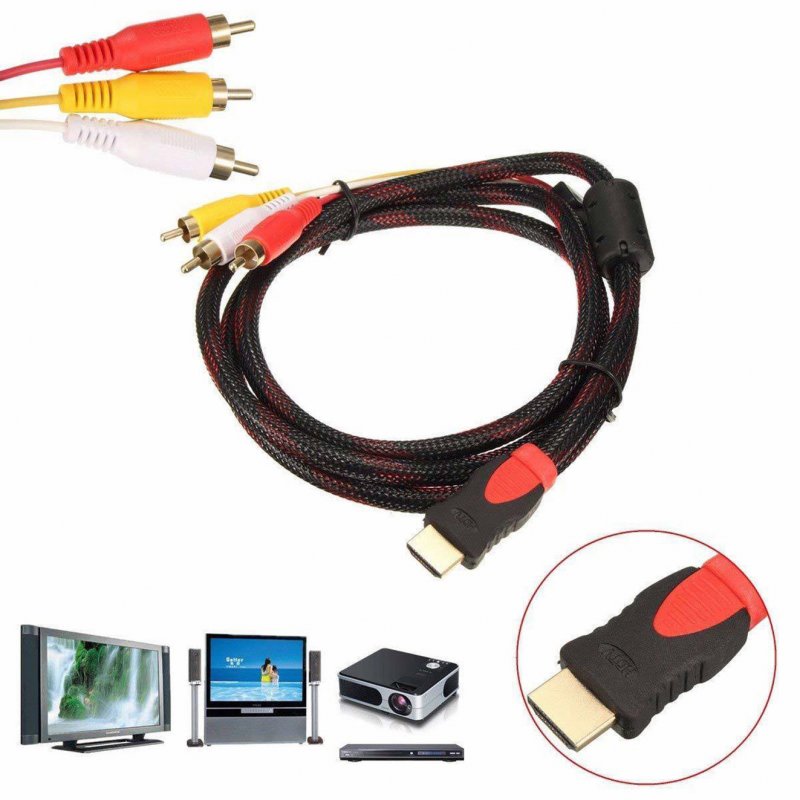 HDMI To 3-RCA Video Audio AV Component Converter Adapter Cable for HDTV