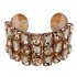Wide Lxury Rhinestone Cuff Bracelets for Women Mun s Gift Golden