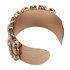 Wide Lxury Rhinestone Cuff Bracelets for Women Mun s Gift Golden