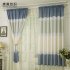 Wide Strip Semi Shading Window Curtain for Bedroom Living Room Rod Style purple 1 2 meters high