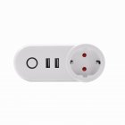 Wifi Smart Socket with USB Outlet Phone Remote Control Support for Alexa Voice Control   EU Plug