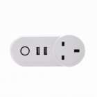 Wifi Smart Socket with USB Outlet Phone Remote Control Support for Alexa Voice Control   UK Plug
