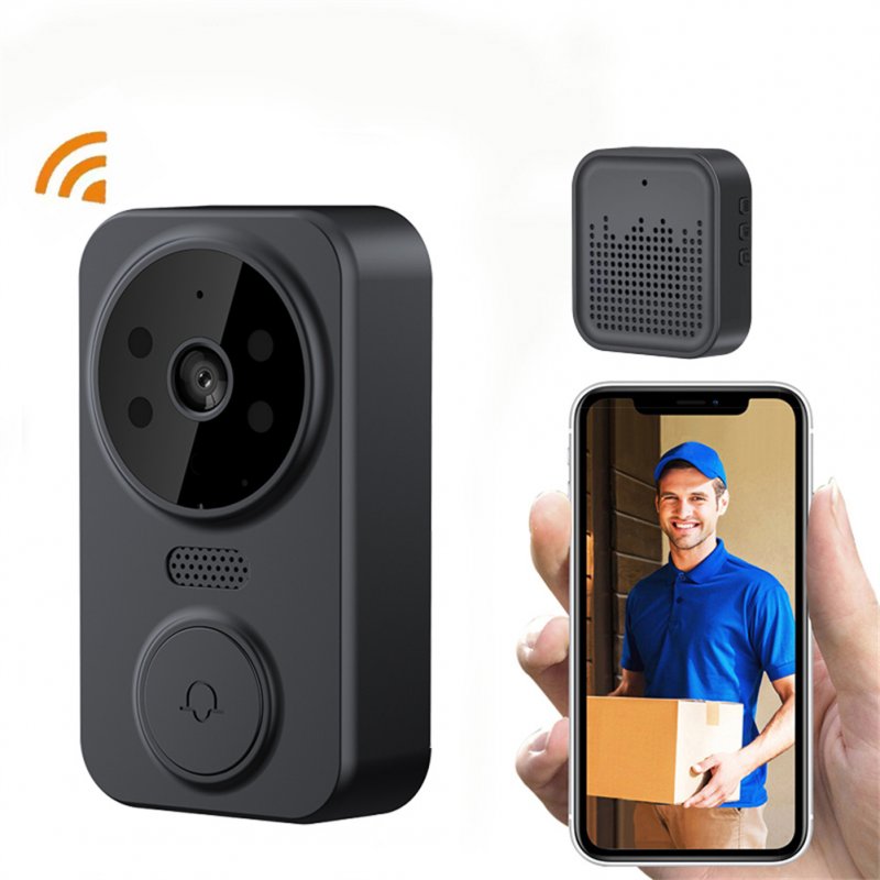 Wifi Smart Video Doorbell Camera Two-way Intercom Infrared Night Vision Remote Control Home Security System black
