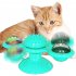 Windmill Cat Toy Interactive Turntable Massage Brush for Pet Kitty Scratching Tickle green