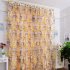 Window Curtain Tulle with Yellow Floral Printing for Bedroom Living Room Balcony  1m wide   2m high Yellow interlining