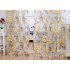 Window Curtain Tulle with Yellow Floral Printing for Bedroom Living Room Balcony  1m wide   2m high Yellow yarn