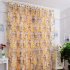 Window Curtain Tulle with Yellow Floral Printing for Bedroom Living Room Balcony  1 4m wide   2 4m high Yellow interlining