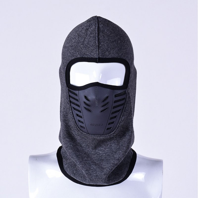 Windproof Fleece Neck Cover Winter Warm Hat Ski Full Face Mask Cycling Scarf CS Cap Dark gray_L (58-60cm)