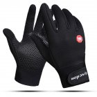 Windproof Sports Gloves Touch Screen Gloves Hook and Loop Fasteners Climbing Cycling black_L