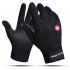 Windproof Sports Gloves Touch Screen Gloves Hook and Loop Fasteners Climbing Cycling black L