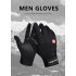 Windproof Sports Gloves Touch Screen Gloves Hook and Loop Fasteners Climbing Cycling black XL