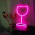 Wine Glass Neon Signs  USB Or Battery Powered LED Goblet Neon Light  KTV Bar Festival Atmosphere Lamp  Bedroom Wall Decoration  Wedding Supplies Birthday Gifts 