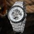 Winner Man Auto Mechanical Watch Multi Skeleton Dial Stainless Steel Watchband Wristwatch 7