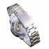 Winner Man Waterproof Mechanical Watch Roman Numeral Rhinestone Skeleton Dial Steel Wristwatch Black silver