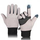 Winter Gloves Touch Screen Windproof Thickened Warm Gloves For Outdoor Driving Running Cycling Texting light grey L