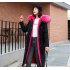 Winter Jacket Loose Waist Leisure Hooded Lining Lamb Wool Cotton Suit Woman Female Coats Black   purple XL