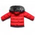 Winter Kid Thicken Cotton Hoodie Coat Furry Collar Zipper Boy Girl Overcoat red 100cm