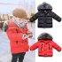 Winter Kid Thicken Cotton Hoodie Coat Furry Collar Zipper Boy Girl Overcoat black 100cm
