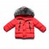 Winter Kid Thicken Cotton Hoodie Coat Furry Collar Zipper Boy Girl Overcoat black 130cm