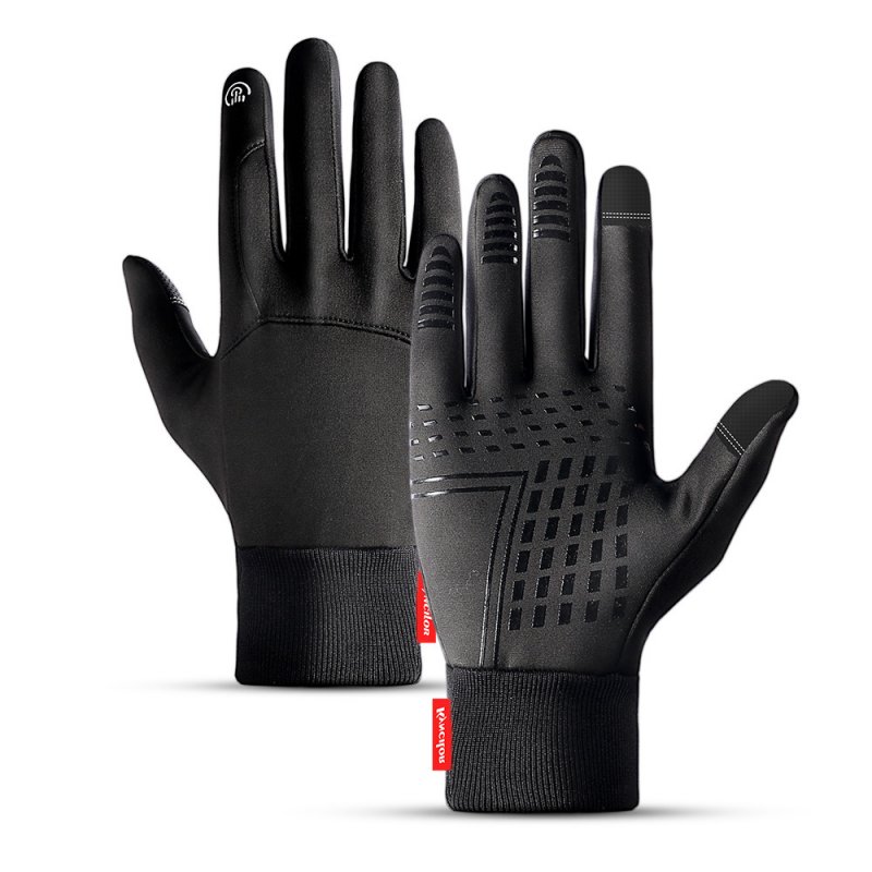 Winter Outdoors Sports Gloves for Women and Men Touch Screen Waterprood Windproof Warm Simier Gloves black_XL