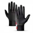 Winter Outdoors Sports Gloves for Women and Men Touch Screen Waterprood Windproof Warm Simier Gloves black_L