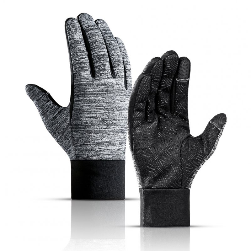 Winter Outdoors Sports Gloves for Women and Men Touch Screen Waterprood Windproof Warm Simier Gloves gray_L