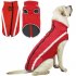 Winter Pet Dog Clothes Warm Coat with Reflective Stripes Outfit Vest for Small Medium Large Dogs Rose red 5XL