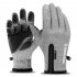 Winter Ski Cycling Gloves For Men Women Full Finger Waterproof Fleece Lined Thickened Warm Touch screen Zipper Gloves DB03 linen grey S