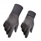 Winter Suede Warm Gloves For Men Women Thermal Thickened Full Finger Gloves For Outdoor Sports Cycling Men Dark Gray One size