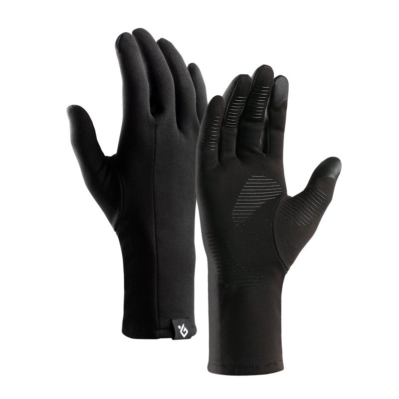 Winter Thermal Warm Full Finger Gloves Cycling Anti-Skid Touch Screen Warm Gloves for Winter Outdoor Sports DB21 black_M