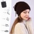 Winter USB Heated Hat Knitted Acrylic Fibres Hats Neck Warmer For Winter Warm Soft Rechargeable Winter Hats Outdoor Sports Heated Cap For Women Men Grown ups br