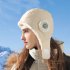 Winter Warm Bomber Hats Outdoor Windproof Waterproof Ear Protective Skiing Riding Soft Earflap Cap Black