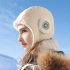 Winter Warm Bomber Hats Outdoor Windproof Waterproof Ear Protective Skiing Riding Soft Earflap Cap Black