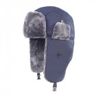 Winter Warm Hat For Men Women Fleece Lined Thickened Ear Protection Cap Windproof Waterproof Couple Hat navy blue L (58-60cm)