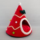 Winter Warm Pet Cave Soft Comfortable Christmas Hat Shape Hideout House Medium
