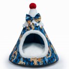 Winter Warm Pet Cave Soft Comfortable Christmas Hat Shape Hideout House Medium