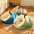Winter Warm Plush Cozy Nest Slippers Shape Thickened Sleeping Cushion Mat For Small Medium Cats Dogs gray brown bear M  50 x 35 x 30cm 