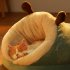 Winter Warm Plush Cozy Nest Slippers Shape Thickened Sleeping Cushion Mat For Small Medium Cats Dogs Avocado Green M  50 x 35 x 30cm 