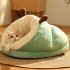Winter Warm Plush Cozy Nest Slippers Shape Thickened Sleeping Cushion Mat For Small Medium Cats Dogs Avocado Green L  60 x 40 x 35 