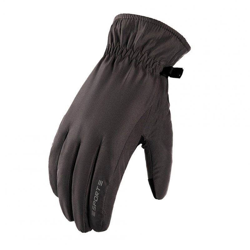 Winter Waterproof neoprene + Fleece Gloves Full Finger Warm Touch Screen Outdoor Sports Ski Riding Bike Gloves Curved finger black