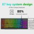 Wire Control Gaming Keyboard Y200 RGB Colorful Backlight 87 key Usb Keyboard For Laptop Desktop Pc Computer black