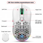 Wire Control Gaming Mouse RGB Backlight 7200dpi Adjustable Lightweight Mouse With Interchangeable Back Cover White