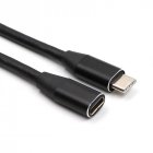Wire Extending Connector Male <span style='color:#F7840C'>to</span> Female Cord Type C Extension Cable USB 3.1 black