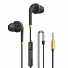 Wire-control Headphones Bass In-ear Sport Music Gaming Headset Earbuds Compatible For Iphone Oppo Xiaomi Vivo Universal black