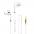 Wire-control Headphones Bass In-ear Sport Music Gaming Headset Earbuds Compatible For Iphone Oppo Xiaomi Vivo Universal White
